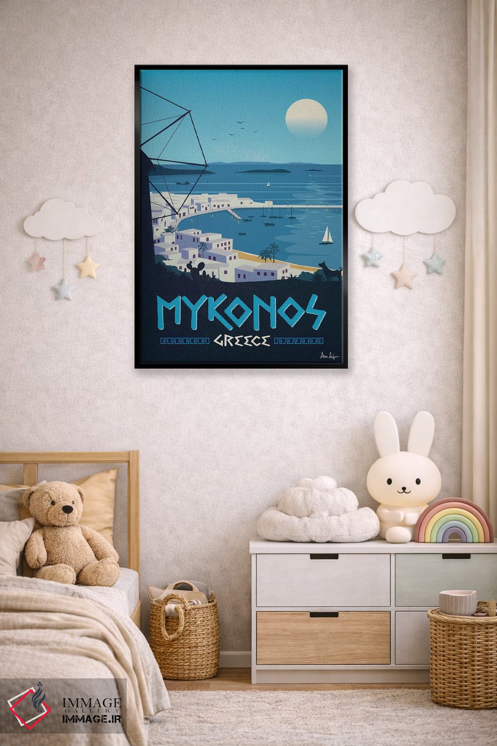 تابلو دکوراتیو پوستر میکونوس اثر ایدیااستورم استودیوز - D5B