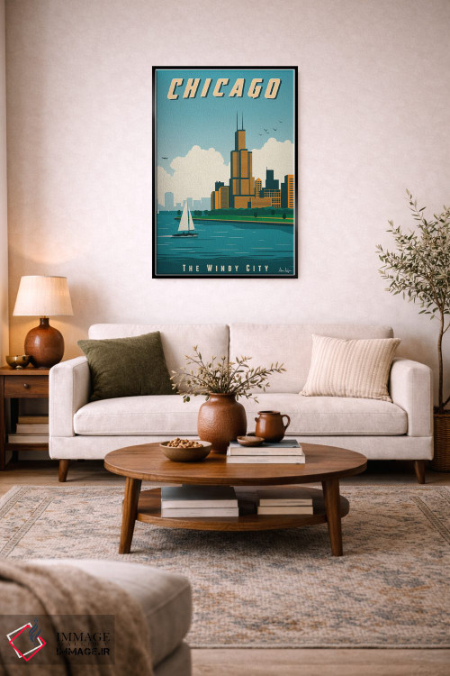 تابلو دکوراتیو پوستر شیکاگو اثر ایدیااستورم استودیوز - D3B