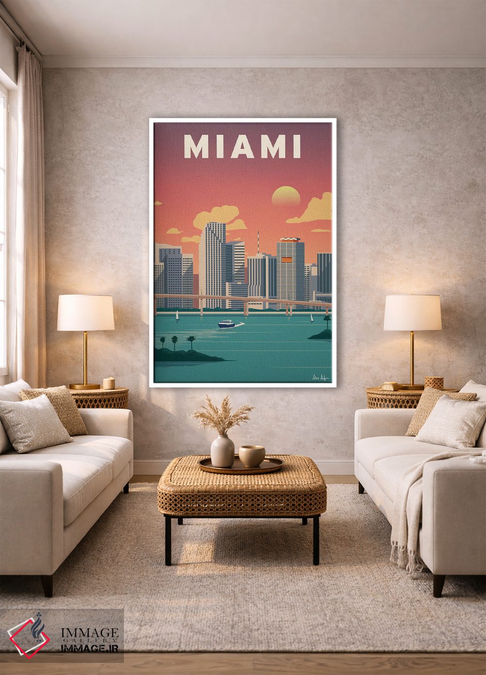 تابلو دکوراتیو مرکز شهر میامی اثر ایدیااستورم استودیوز - D1W