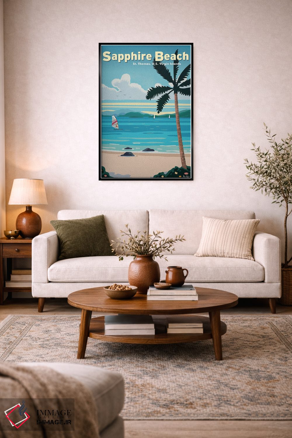 تابلو دکوراتیو ساحل سفایر اثر ایدیااستورم استودیوز - D5B