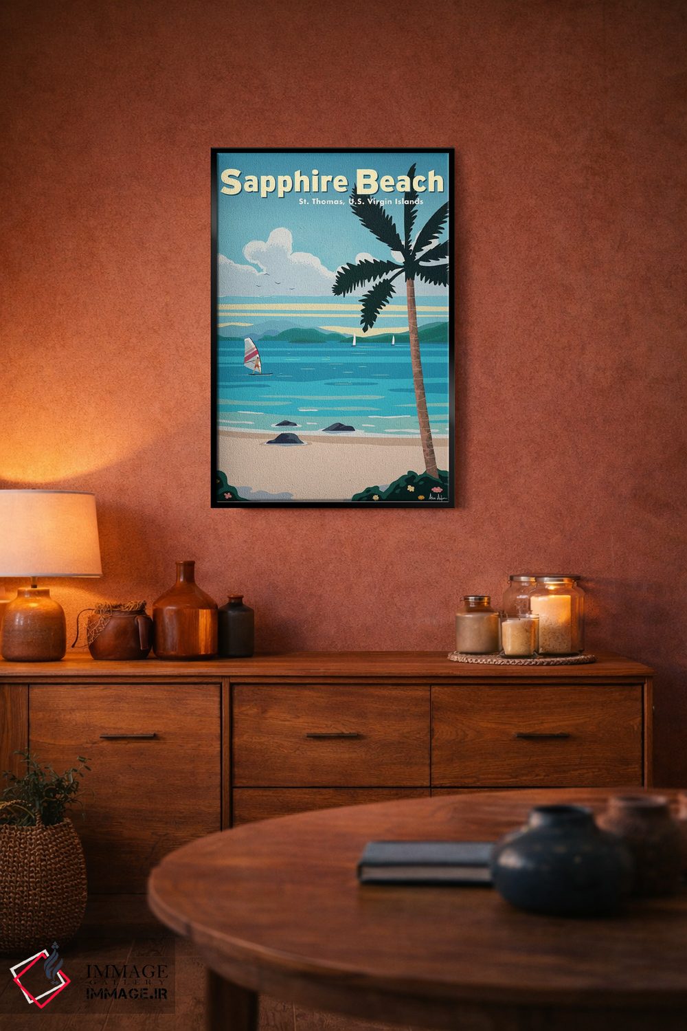 تابلو دکوراتیو ساحل سفایر اثر ایدیااستورم استودیوز - D6B