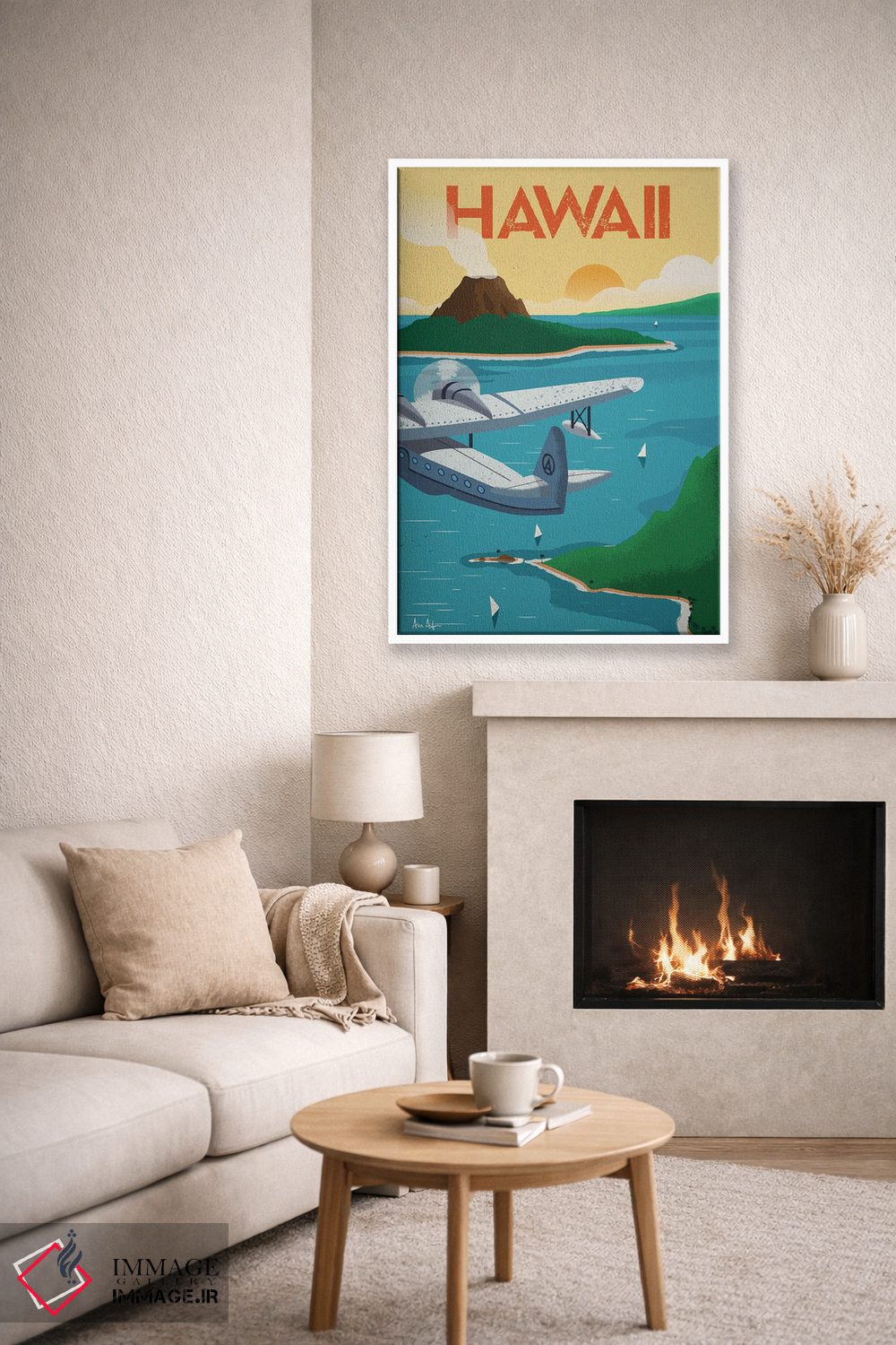 تابلو دکوراتیو پوستر هاوایی اثر ایدیااستورم استودیوز - D6W