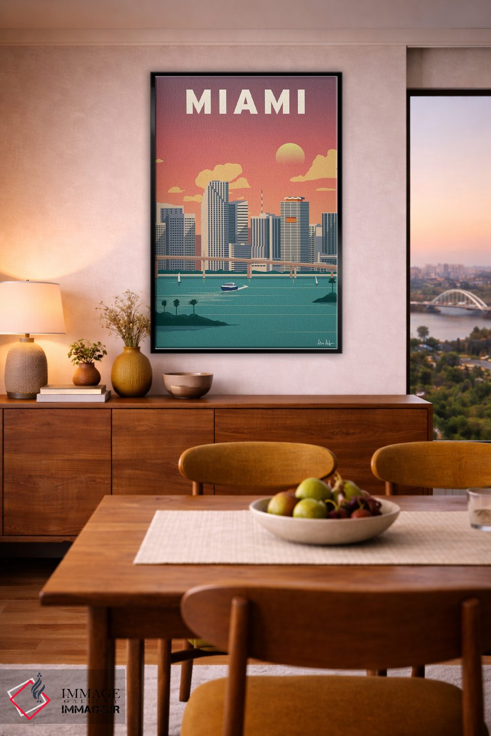 تابلو دکوراتیو مرکز شهر میامی اثر ایدیااستورم استودیوز - D6B