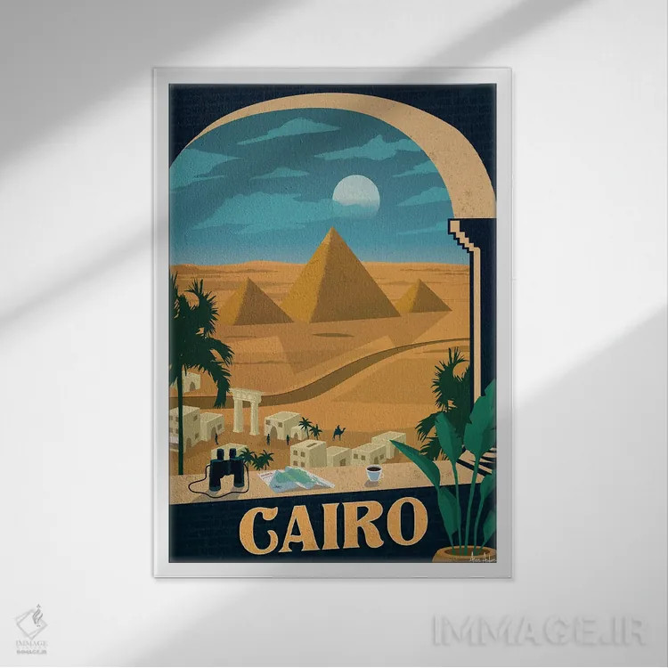 تابلو دکوراتیو قاهره اثر ایدیااستورم استودیوز - نمای قابدار سفید