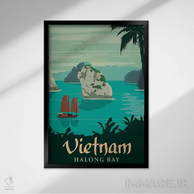 تابلو دکوراتیو ویتنام اثر ایدیااستورم استودیوز - نمای قابدار مشکی