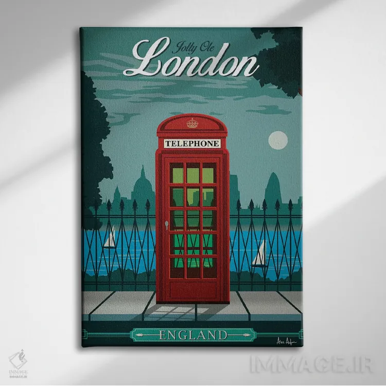 تابلو دکوراتیو لندن اثر ایدیااستورم استودیوز - نمای روبهرو روی دیوار