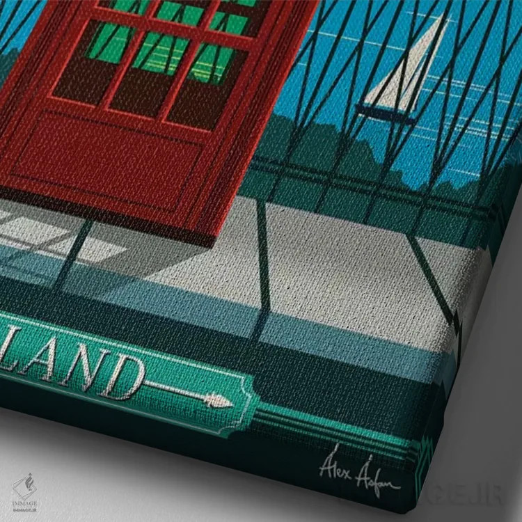 تابلو دکوراتیو لندن اثر ایدیااستورم استودیوز - نمای نزدیک بافت بوم