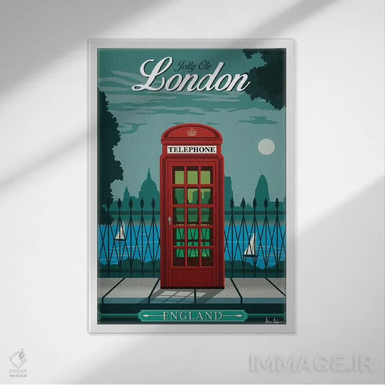 تابلو دکوراتیو لندن اثر ایدیااستورم استودیوز - نمای قابدار سفید