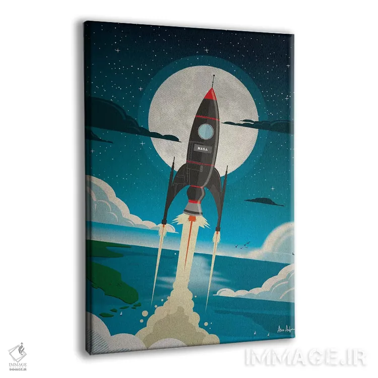 تابلو دکوراتیو سفر به ماه اثر ایدیااستورم استودیوز - نمای پرسپکتیو محصول