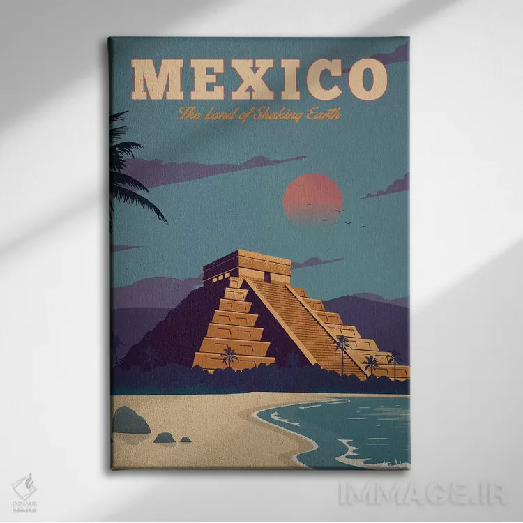 تابلو دکوراتیو مکزیک اثر ایدیااستورم استودیوز - نمای روبهرو روی دیوار