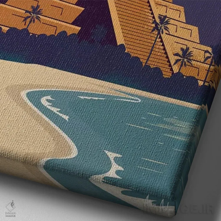 تابلو دکوراتیو مکزیک اثر ایدیااستورم استودیوز - نمای نزدیک بافت بوم