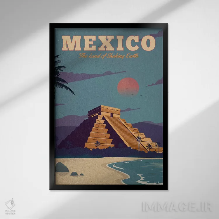 تابلو دکوراتیو مکزیک اثر ایدیااستورم استودیوز - نمای قابدار مشکی