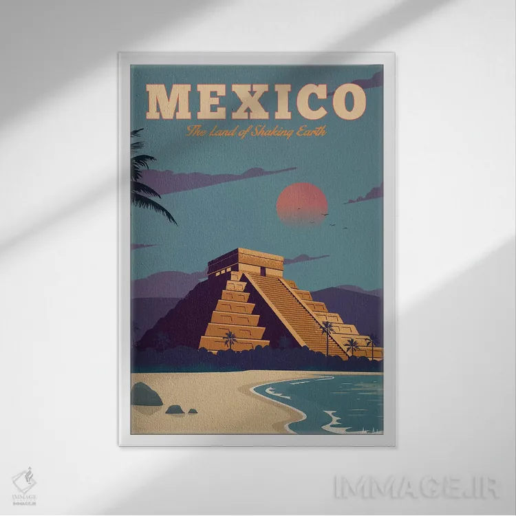 تابلو دکوراتیو مکزیک اثر ایدیااستورم استودیوز - نمای قابدار سفید