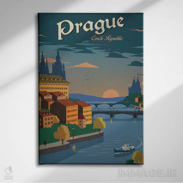 تابلو دکوراتیو پراگ اثر ایدیااستورم استودیوز - نمای روبهرو روی دیوار