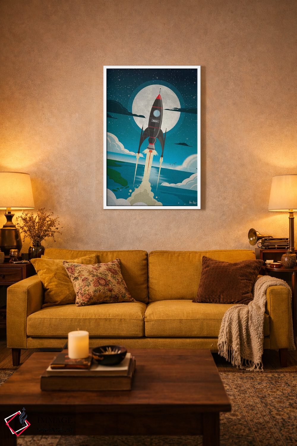 تابلو دکوراتیو سفر به ماه اثر ایدیااستورم استودیوز - D4W