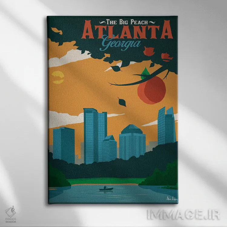 تابلو دکوراتیو آتلانتا اثر ایدیااستورم استودیوز - نمای روبهرو روی دیوار