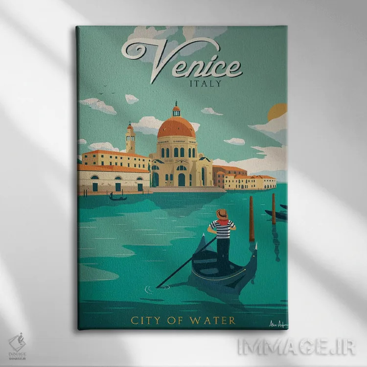 تابلو دکوراتیو ونیز اثر ایدیااستورم استودیوز - نمای روبهرو روی دیوار