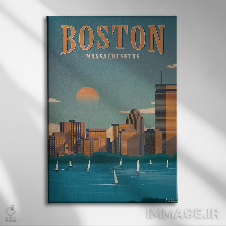 تابلو دکوراتیو بوستون اثر ایدیااستورم استودیوز - نمای روبهرو روی دیوار