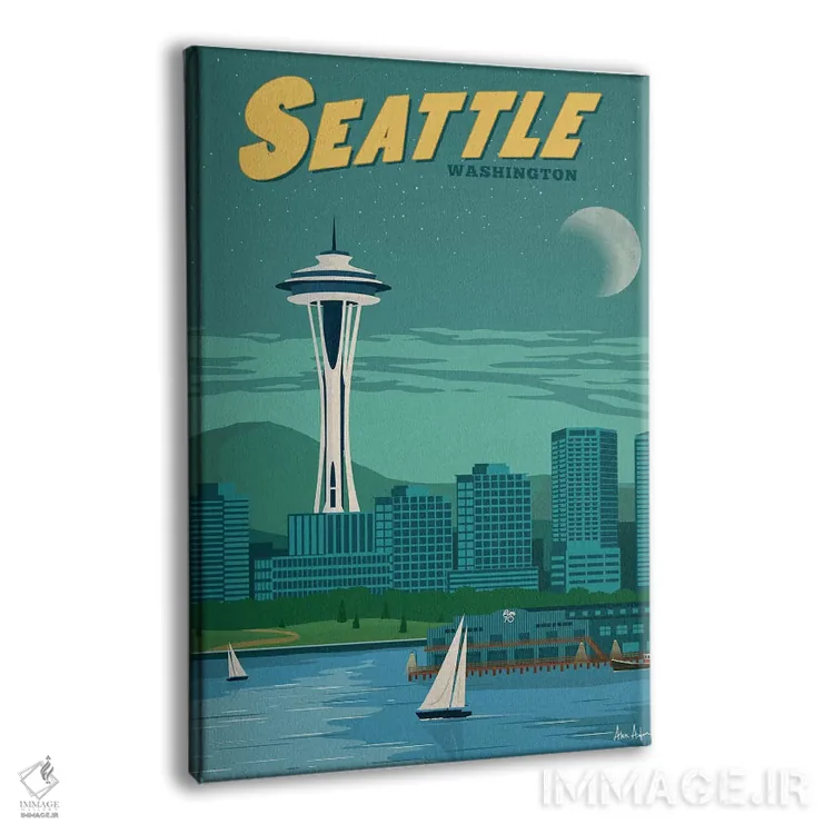 تابلو دکوراتیو سیاتل اثر ایدیااستورم استودیوز - نمای پرسپکتیو محصول