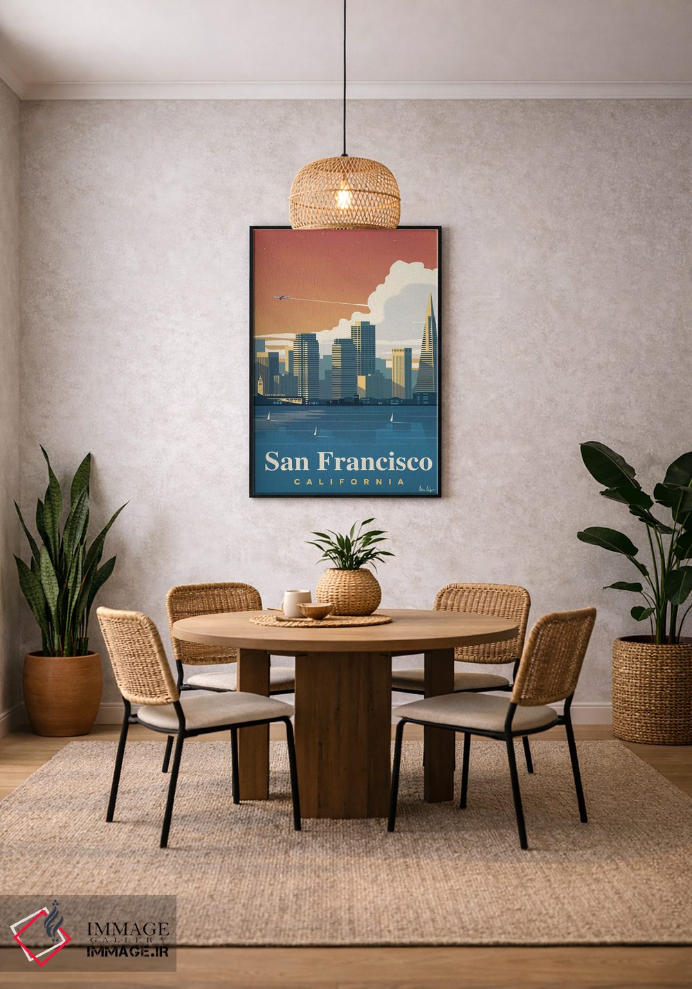تابلو دکوراتیو نمای آسمان نمای سان فرانسیسکو اثر ایدیااستورم استودیوز - D3B