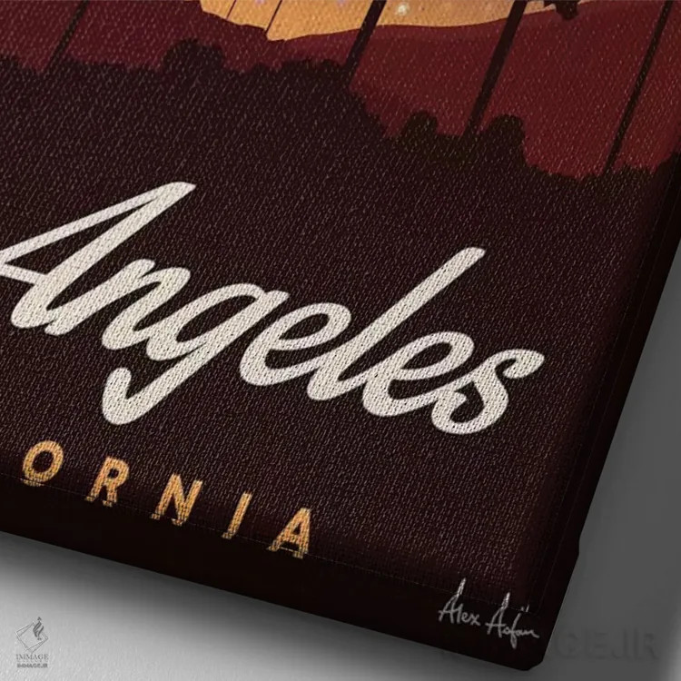 تابلو دکوراتیو لس آنجلس اثر ایدیااستورم استودیوز - نمای نزدیک بافت بوم