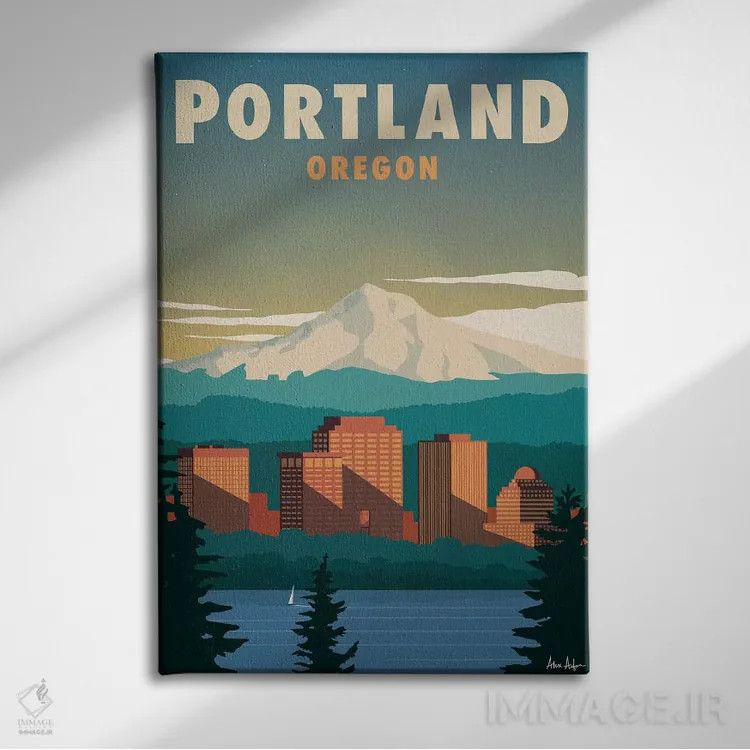 تابلو دکوراتیو پورتلند اثر ایدیااستورم استودیوز - نمای روبهرو روی دیوار