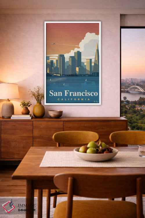 تابلو دکوراتیو نمای آسمان نمای سان فرانسیسکو اثر ایدیااستورم استودیوز - D5W