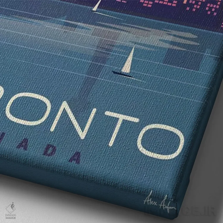 تابلو دکوراتیو تورنتو اثر ایدیااستورم استودیوز - نمای نزدیک بافت بوم