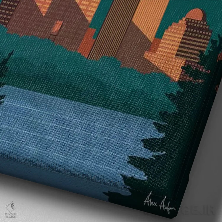 تابلو دکوراتیو پورتلند اثر ایدیااستورم استودیوز - نمای نزدیک بافت بوم