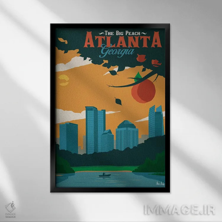 تابلو دکوراتیو آتلانتا اثر ایدیااستورم استودیوز - نمای قابدار مشکی