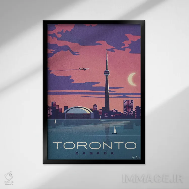 تابلو دکوراتیو تورنتو اثر ایدیااستورم استودیوز - نمای قابدار مشکی