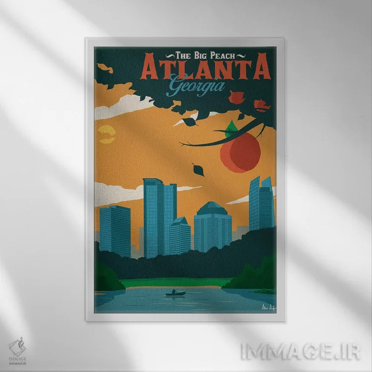 تابلو دکوراتیو آتلانتا اثر ایدیااستورم استودیوز - نمای قابدار سفید