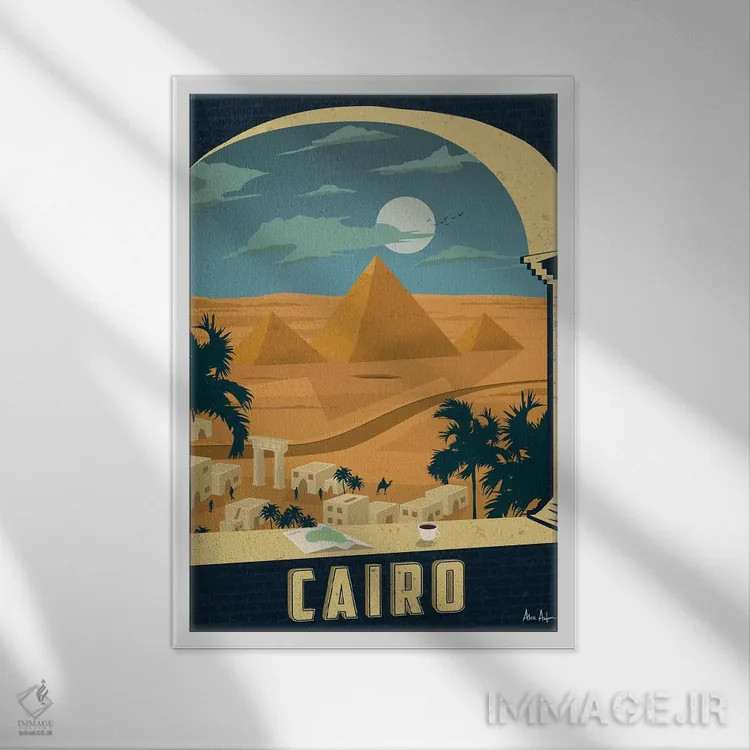 تابلو دکوراتیو قاهره اثر ایدیااستورم استودیوز - نمای قابدار سفید