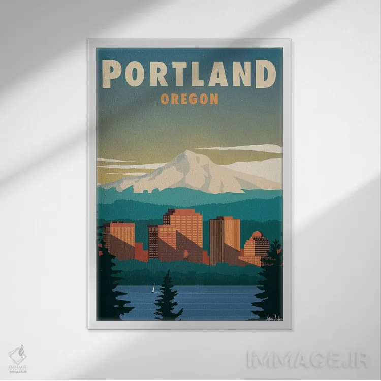 تابلو دکوراتیو پورتلند اثر ایدیااستورم استودیوز - نمای قابدار سفید