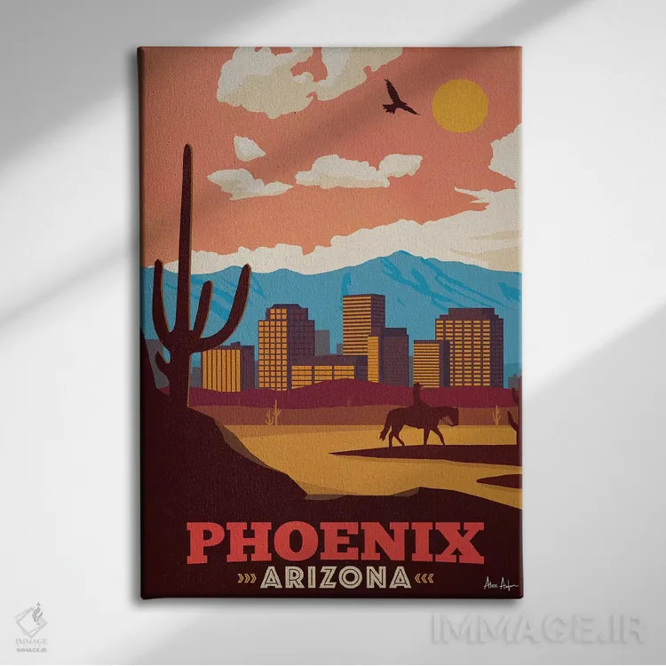 تابلو دکوراتیو فینیکس اثر ایدیااستورم استودیوز - نمای روبهرو روی دیوار