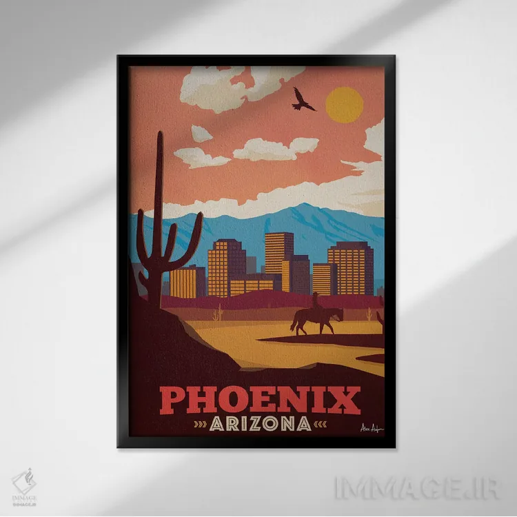 تابلو دکوراتیو فینیکس اثر ایدیااستورم استودیوز - نمای قابدار مشکی