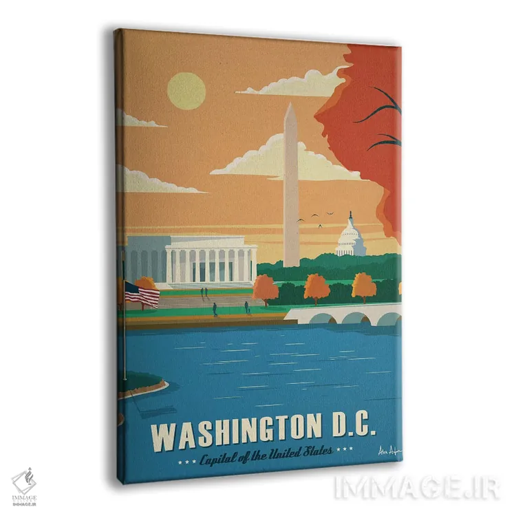 تابلو دکوراتیو واشینگتن دی سی اثر ایدیااستورم استودیوز - نمای پرسپکتیو محصول