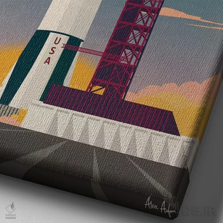 تابلو دکوراتیو کیپ کاناورال اثر ایدیااستورم استودیوز - نمای نزدیک بافت بوم