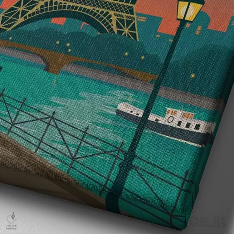 تابلو دکوراتیو مهتاب پاریس اثر ایدیااستورم استودیوز - نمای نزدیک بافت بوم