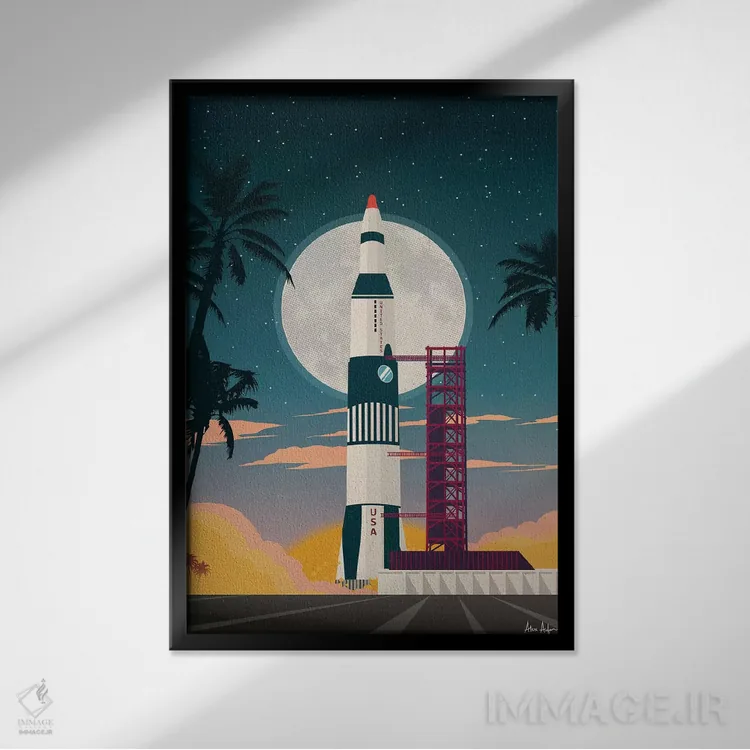 تابلو دکوراتیو کیپ کاناورال اثر ایدیااستورم استودیوز - نمای قابدار مشکی