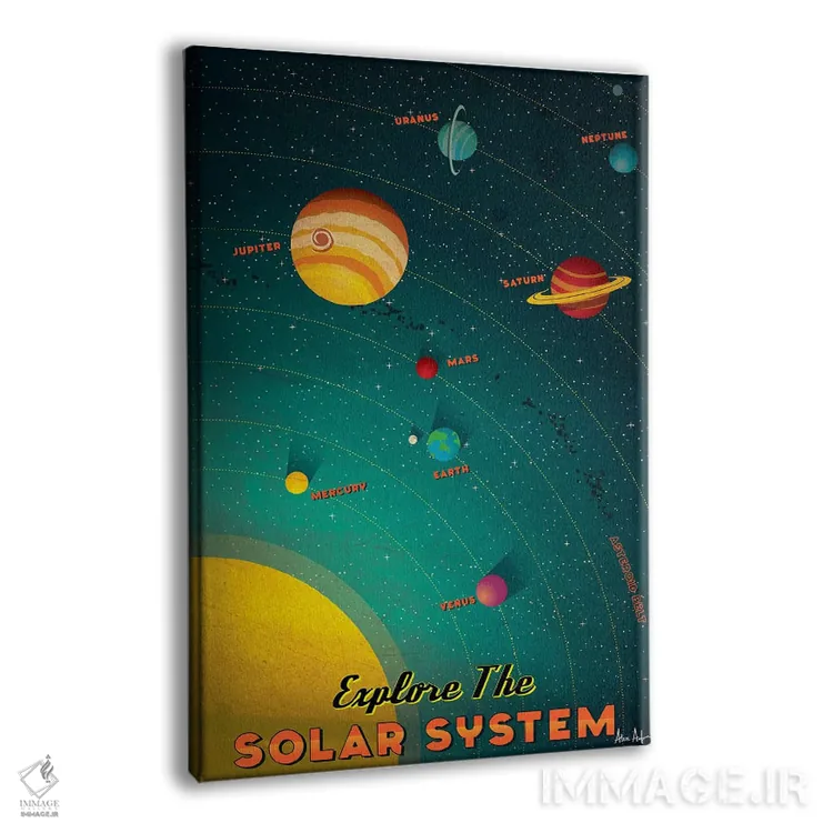 تابلو دکوراتیو منظومه شمسی اثر ایدیااستورم استودیوز - نمای پرسپکتیو محصول