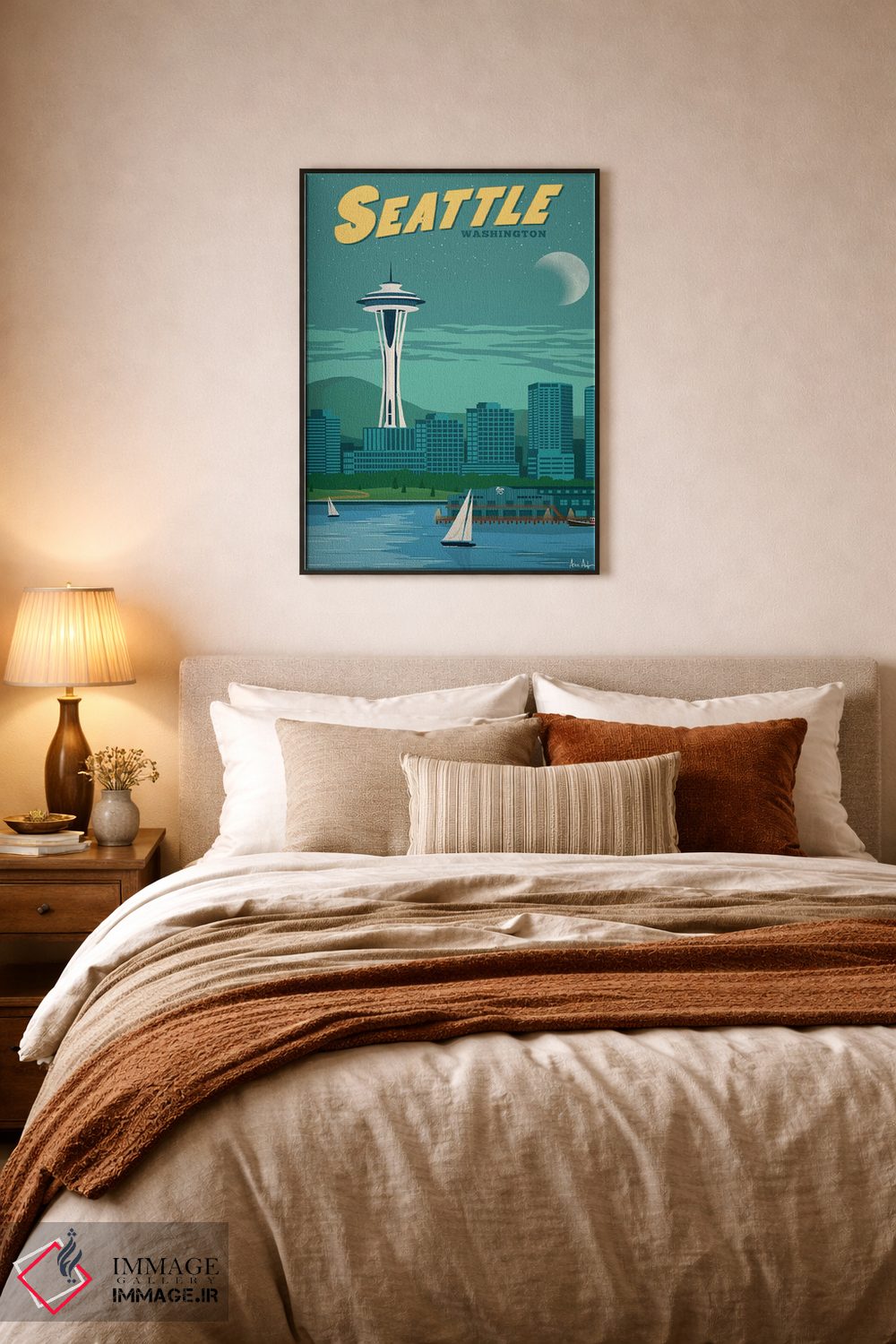 تابلو دکوراتیو سیاتل اثر ایدیااستورم استودیوز - D6B