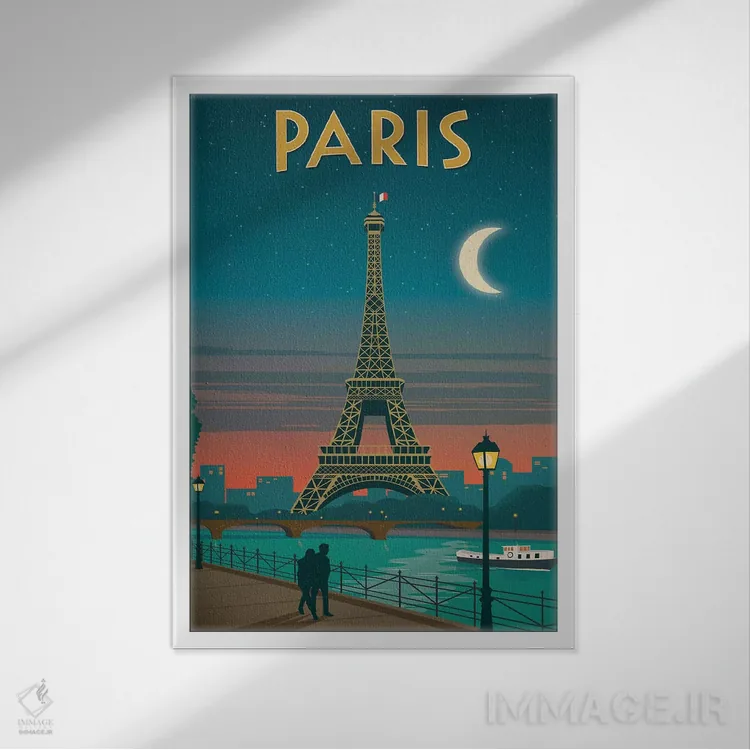 تابلو دکوراتیو مهتاب پاریس اثر ایدیااستورم استودیوز - نمای قابدار سفید