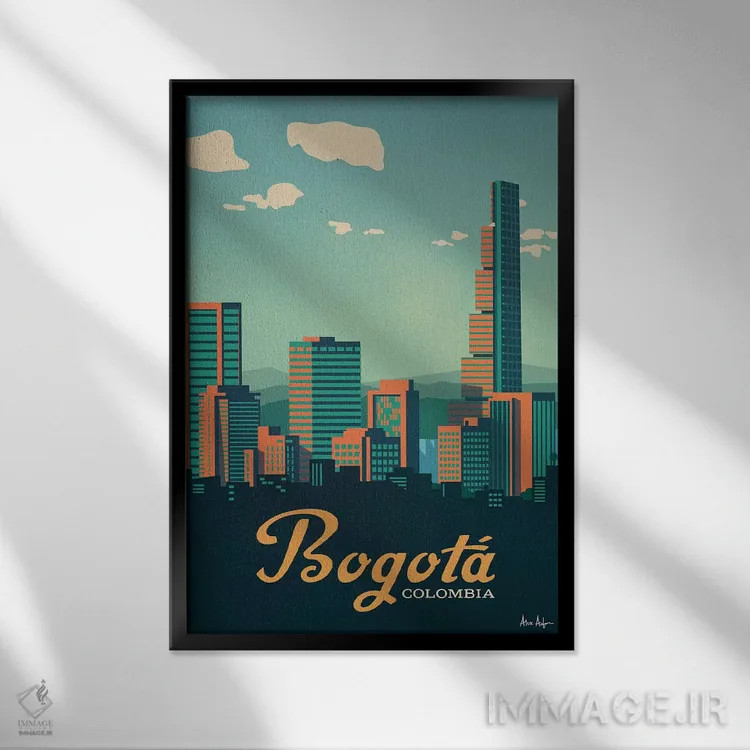 تابلو دکوراتیو بوگوتا اثر ایدیااستورم استودیوز - نمای قابدار مشکی