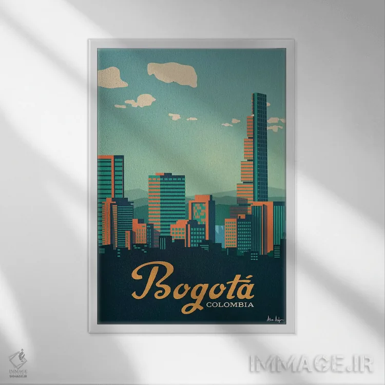 تابلو دکوراتیو بوگوتا اثر ایدیااستورم استودیوز - نمای قابدار سفید