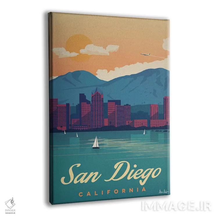 تابلو دکوراتیو سن دیگو اثر ایدیااستورم استودیوز - نمای پرسپکتیو محصول