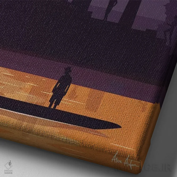 تابلو دکوراتیو تایلند اثر ایدیااستورم استودیوز - نمای نزدیک بافت بوم