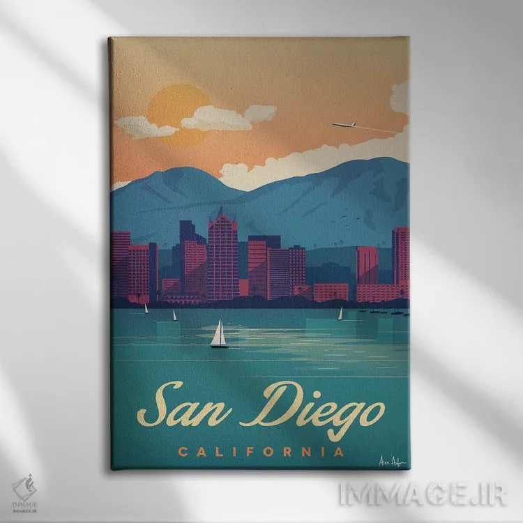 تابلو دکوراتیو سن دیگو اثر ایدیااستورم استودیوز - نمای روبهرو روی دیوار