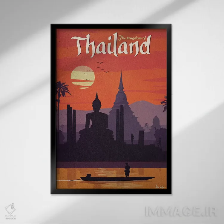 تابلو دکوراتیو تایلند اثر ایدیااستورم استودیوز - نمای قابدار مشکی