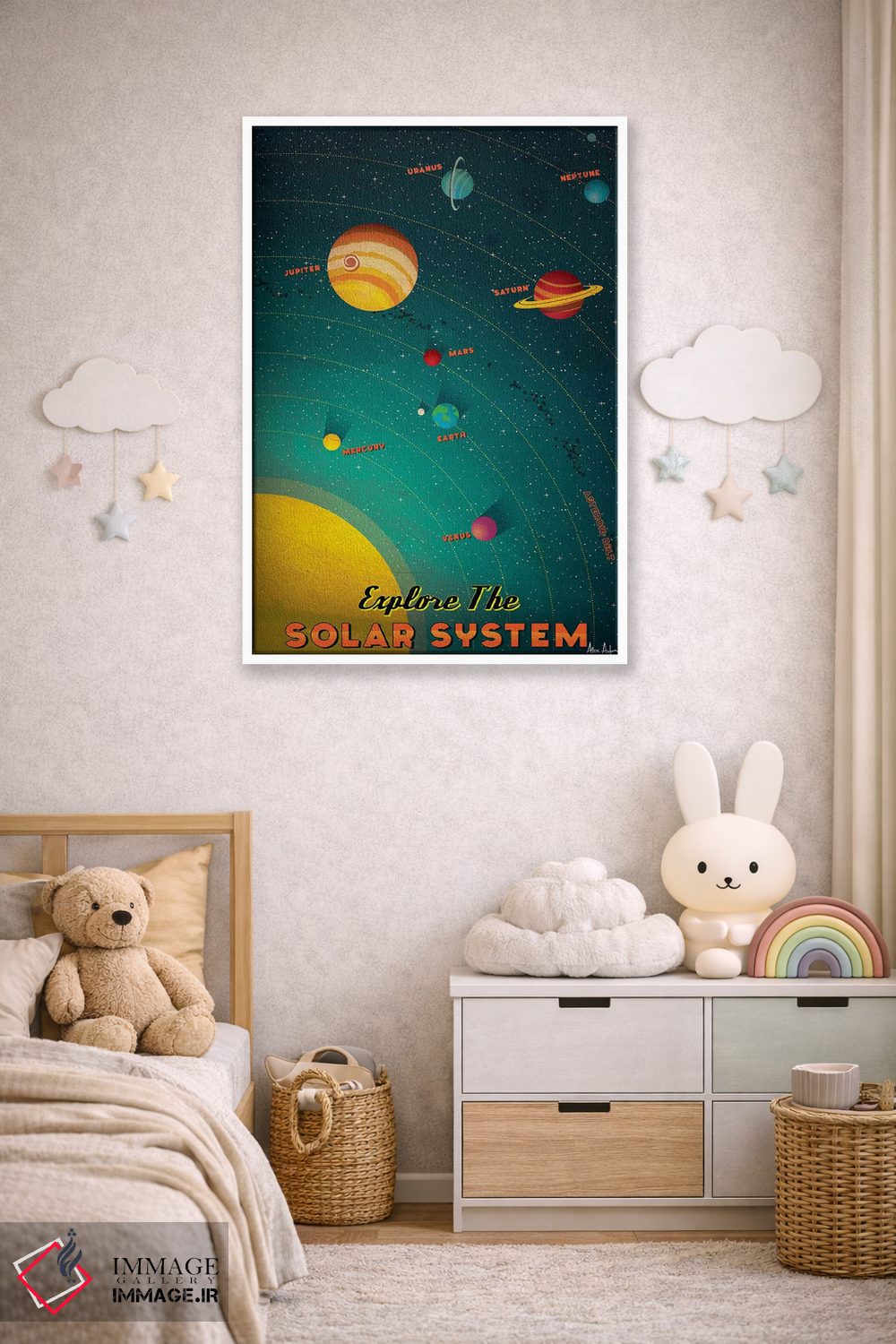 تابلو دکوراتیو منظومه شمسی اثر ایدیااستورم استودیوز - D4W